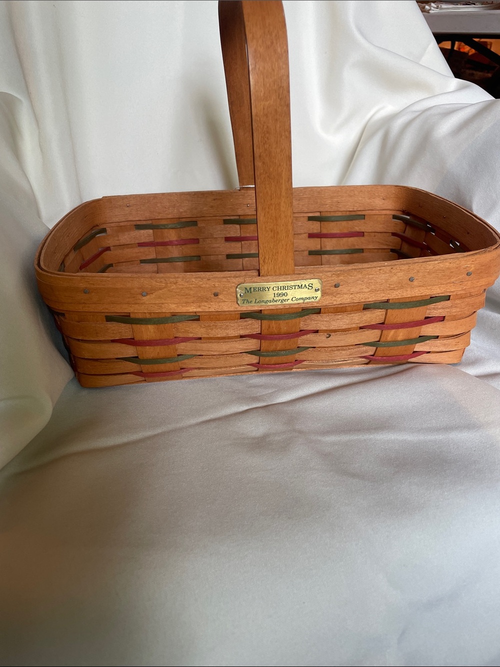 Longaberger 1990 Merry Christmas Basket Signed by Dave Longaberger.
